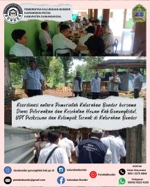 KOORDINASI PEMKAL BUNDER DENGAN DINAS PETERNAKAN DAN KESEHATAN KABL GUNUNGKIDUL DAN UPT PUSKESWAN